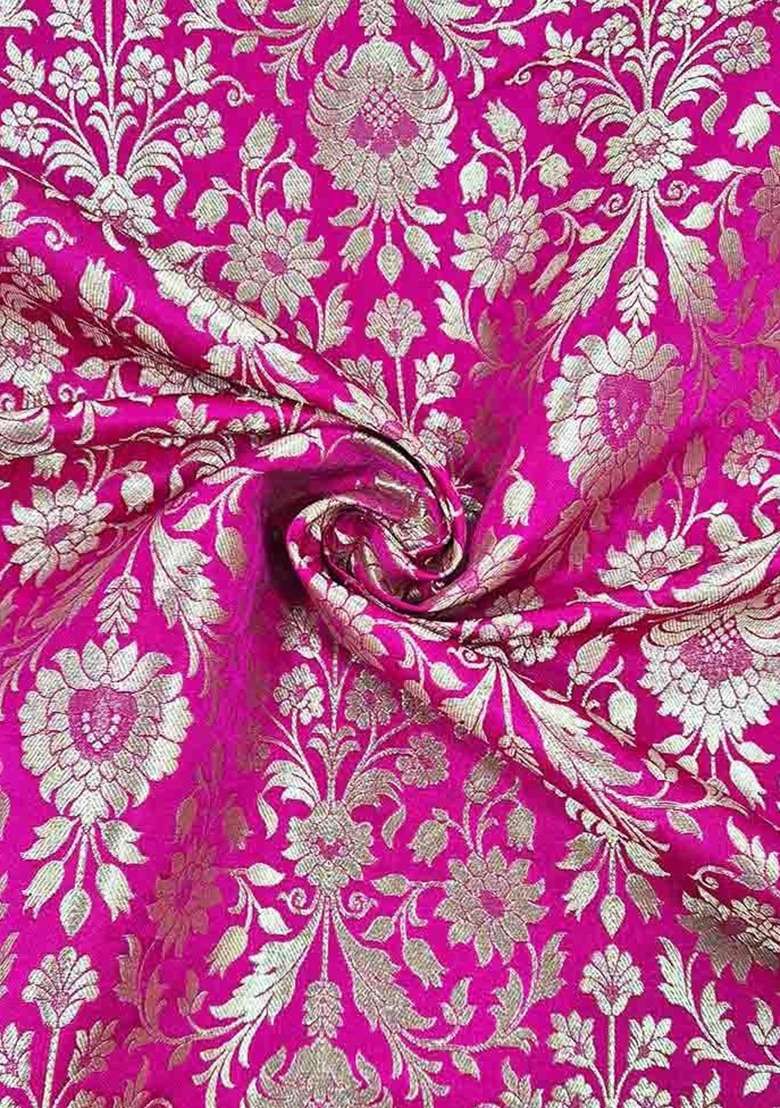 Girls Pink Brocade Fusion Set - Indya