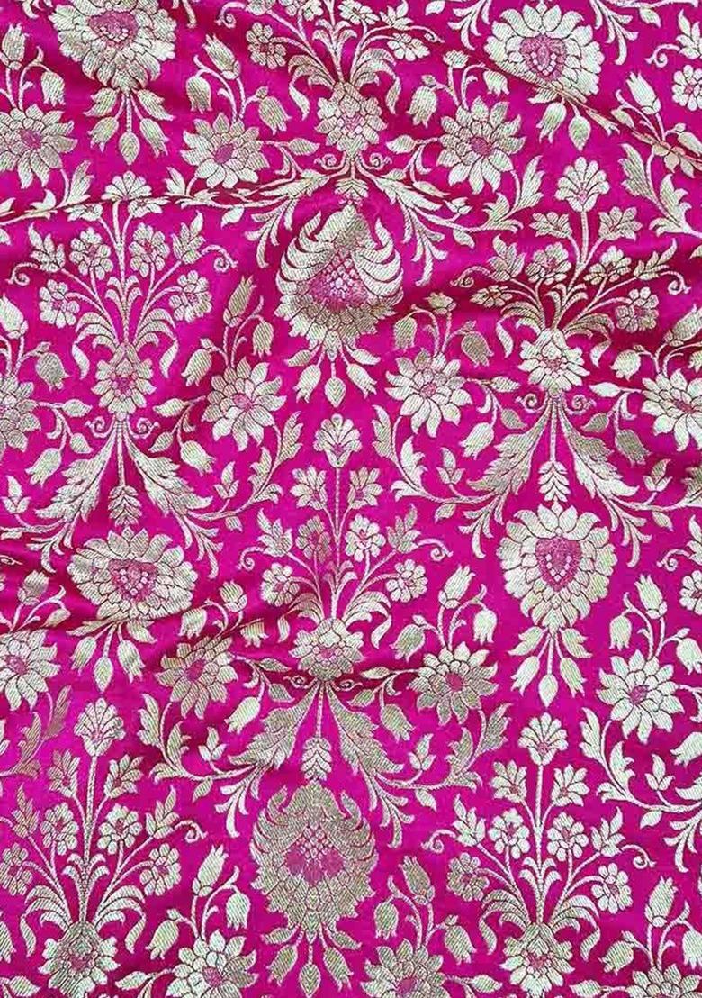 Girls Pink Brocade Fusion Set - Indya