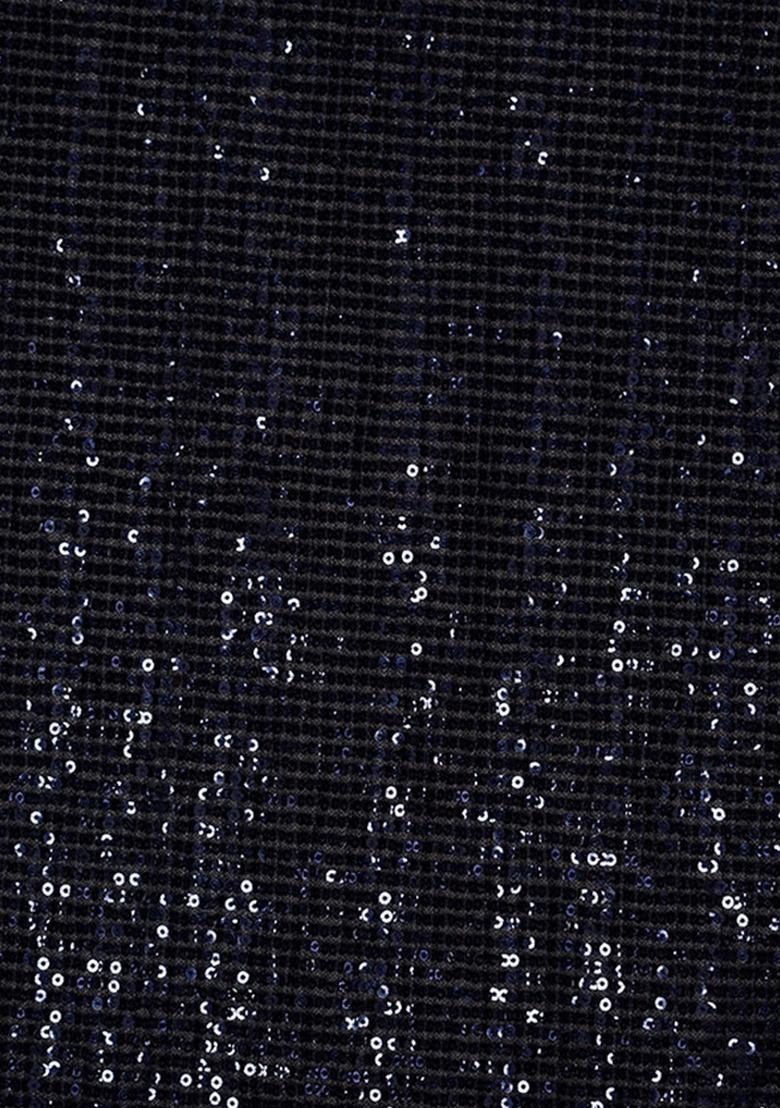 Girls Black Sequin Net Fusion Set - Indya