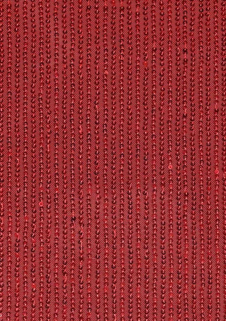 Girls Red Sequin Net Fusion Set - Indya