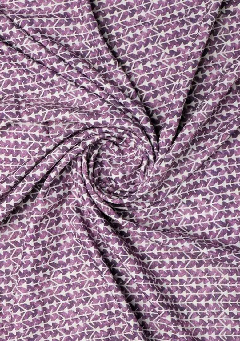 Girls Lavender Abstract Print Rayon Fusion Set - Indya