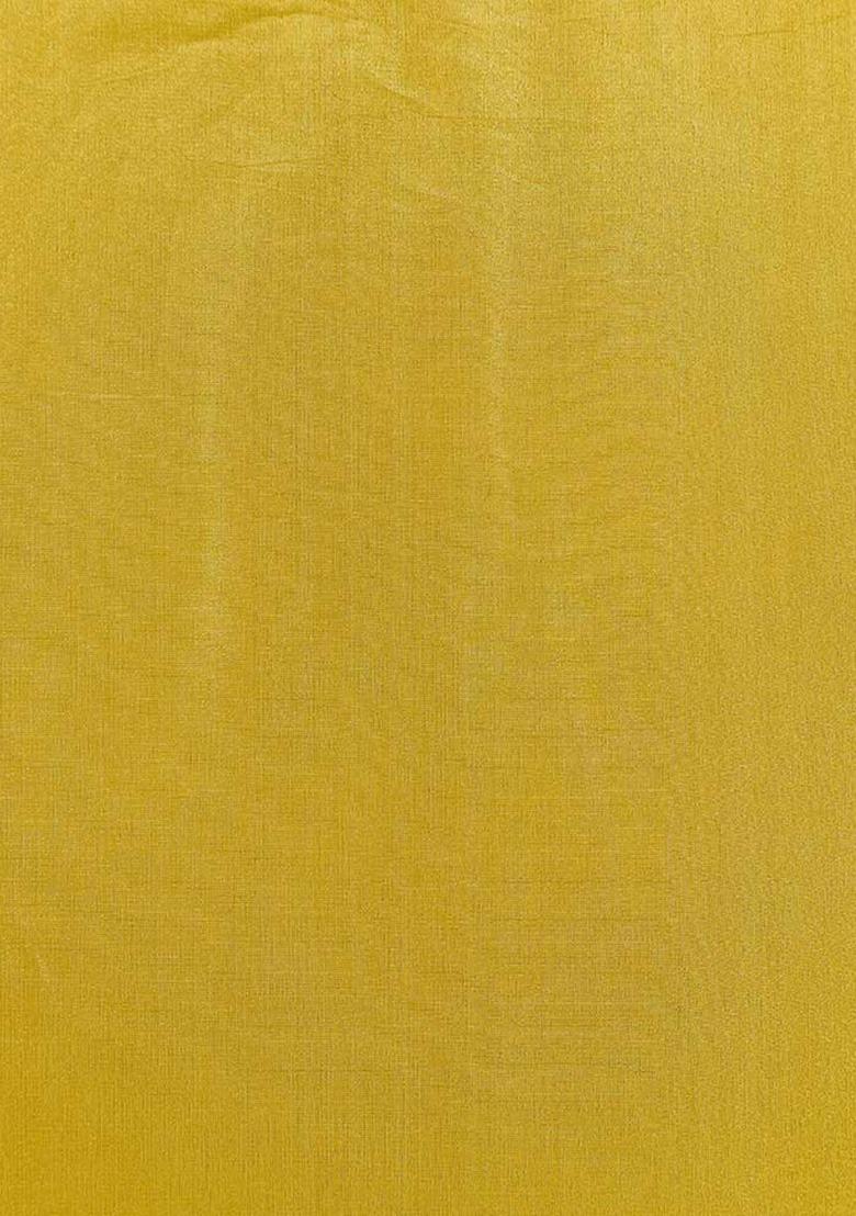 Girls Yellow Solid Tissue Fusion Set - Indya