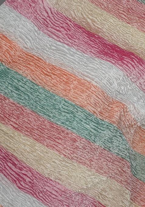 Girls Multicolor Textured Tissue Lehenga Set