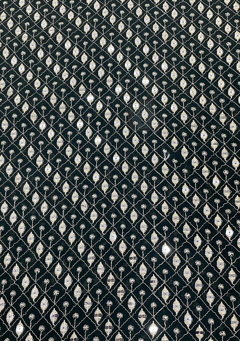 Girls Dark Green Sequin Georgette Fusion Set - Indya