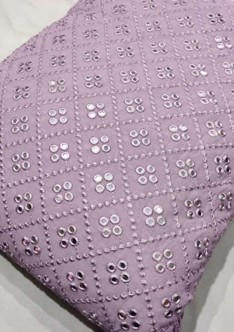 Girls Lavender Embellished Georgette Fusion Set - Indya