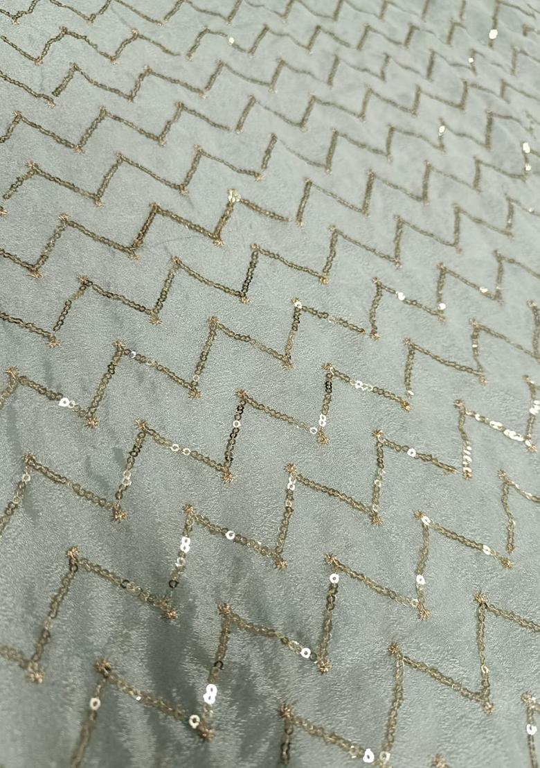 Girls Olive Embroidered Net Sharara Set - Indya