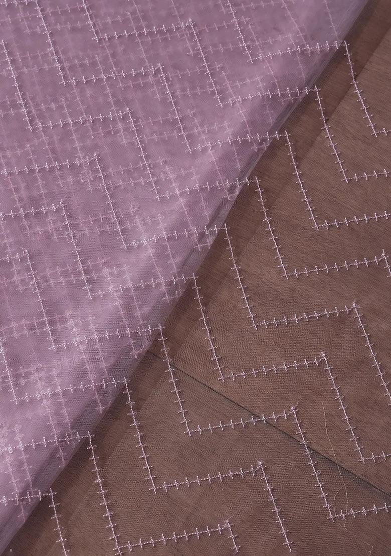 Girls Purple Embroidered Net Sharara Set - Indya