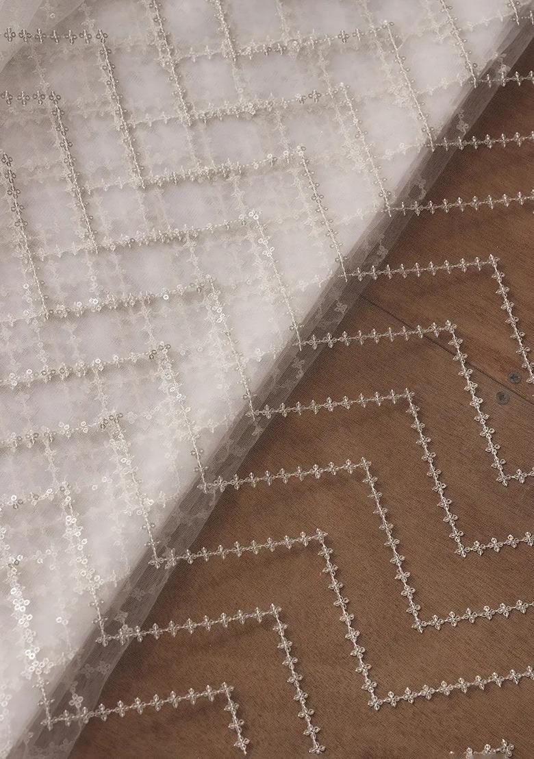 Girls White Embroidered Net Sharara Set - Indya