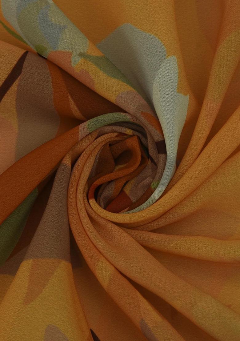 Girls Yellow Floral Print Georgette Sharara Set