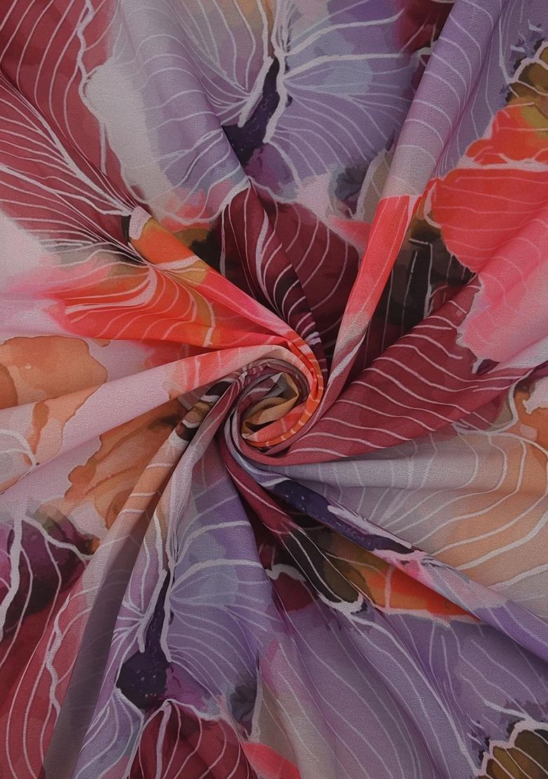 Girls Multicolor Floral Print Georgette Sharara Set