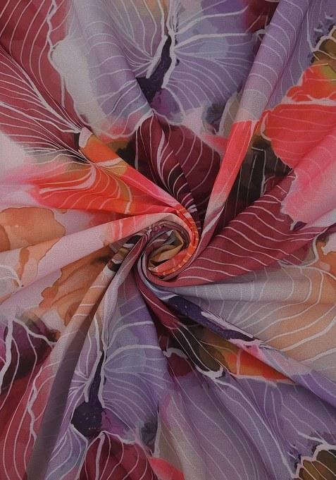 Girls Multicolor Floral Print Georgette Sharara Set