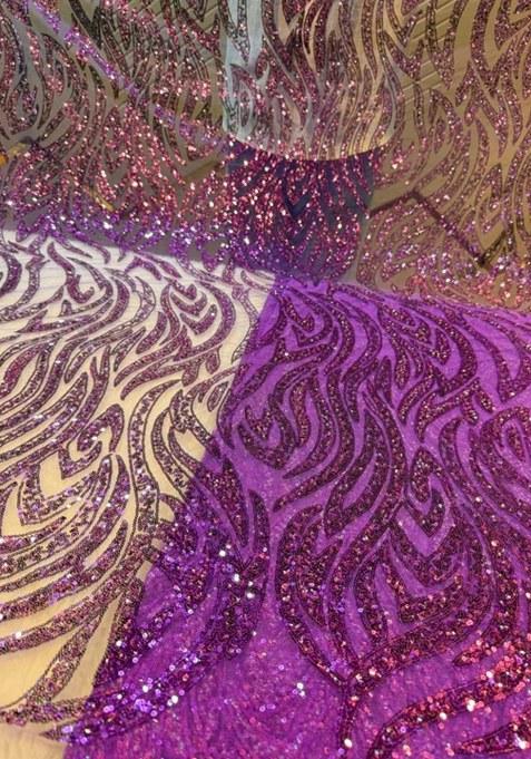 Girls Purple Embellished Net Sharara Set