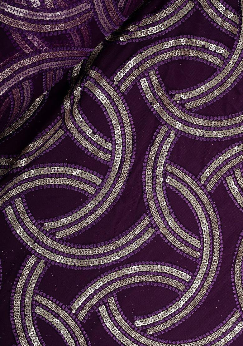 Girls Purple Sequin Chinon Sharara Set - Indya