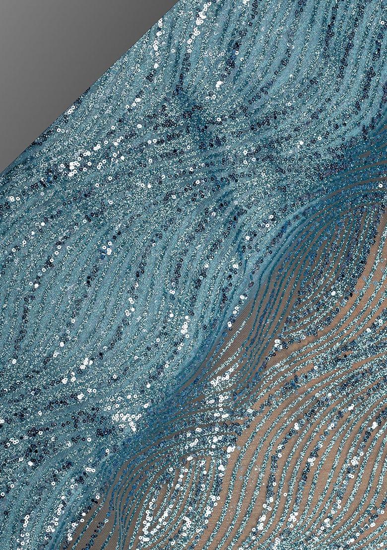 Girls Teal Blue Embroidered Georgette Sharara Set - Indya