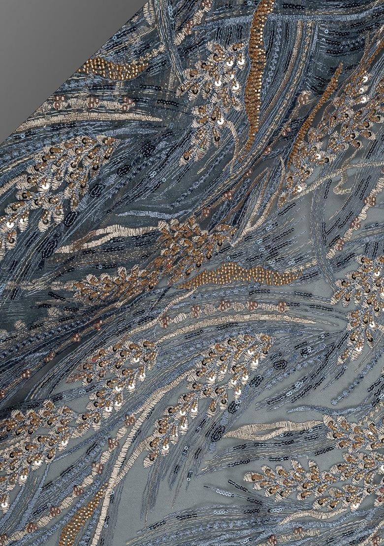 Girls Grey Embellished Georgette Sharara Set - Indya