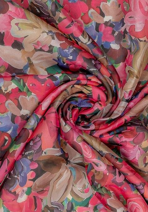 Girls Multicolor Floral Print Organza Anarkali Set