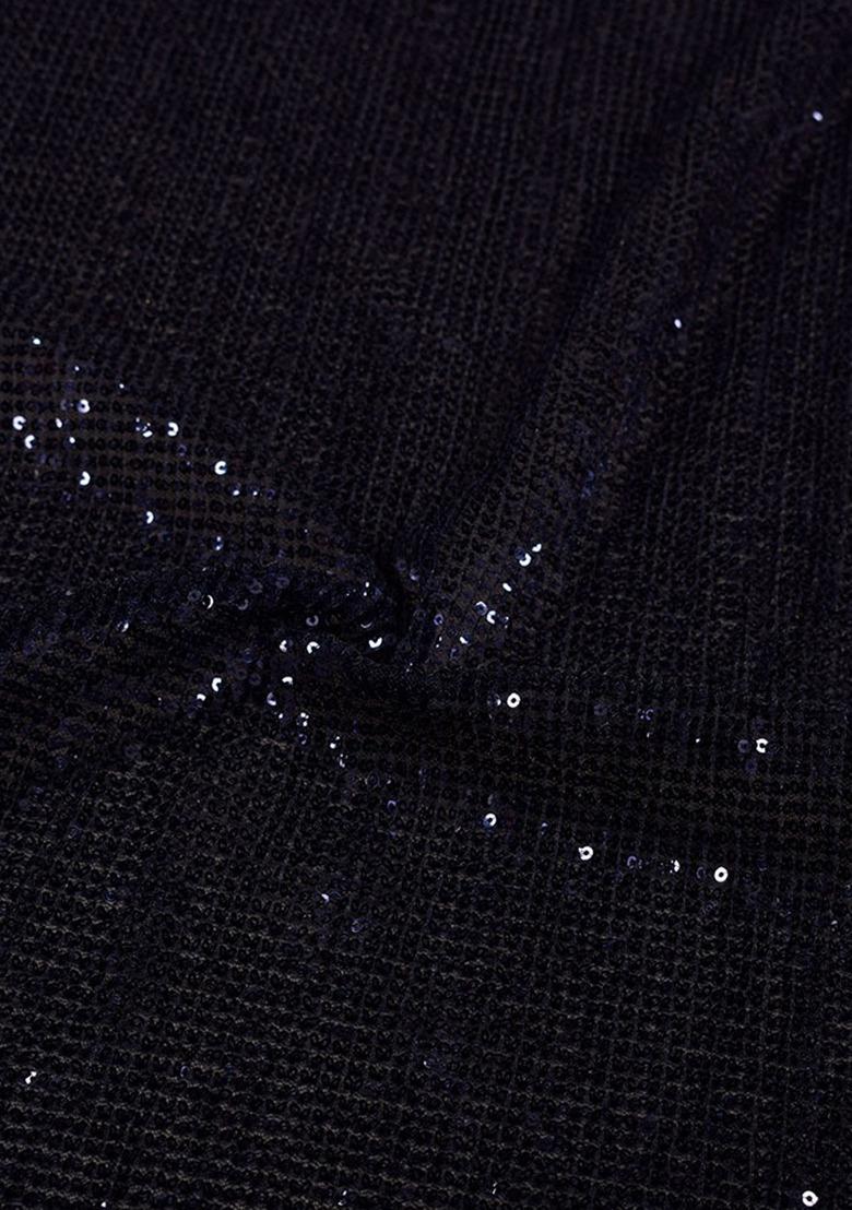 Girls Black Sequin Net Sharara Set