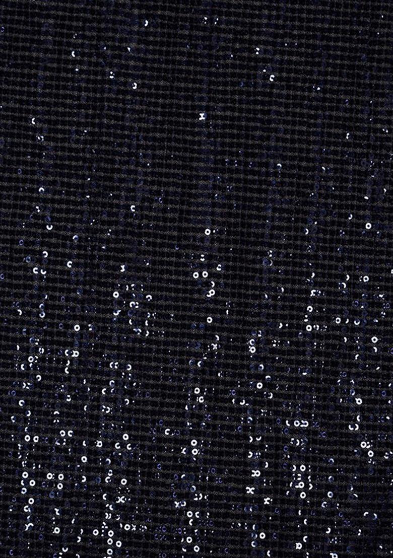 Girls Black Sequin Net Sharara Set - Indya