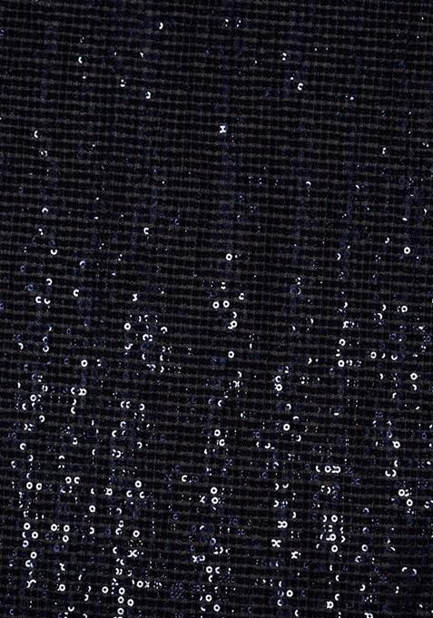 Girls Black Sequin Net Sharara Set