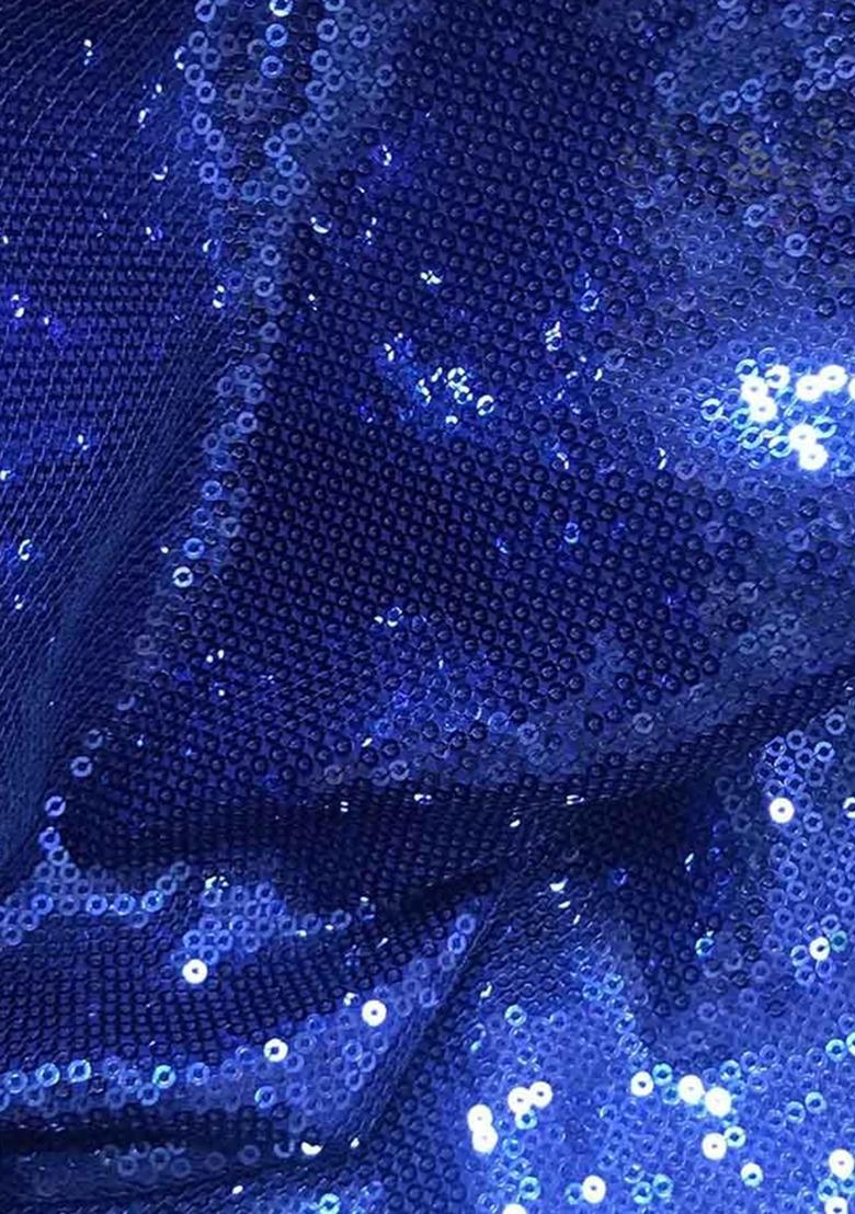 Girls Navy Blue Sequin Georgette Sharara Set - Indya