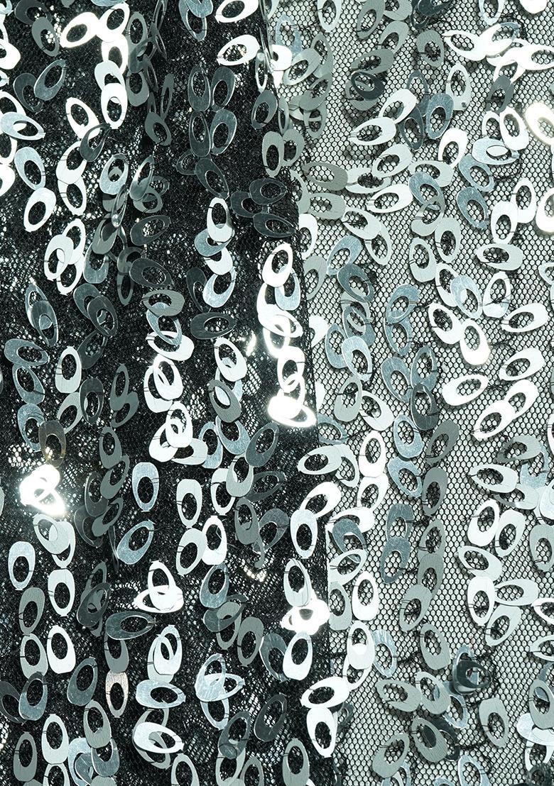 Girls Grey Sequin Georgette Fusion Set - Indya