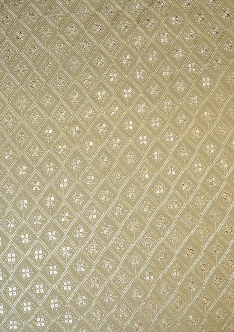 Girls Lemon Green Embroidered Georgette Kurta Set - Indya