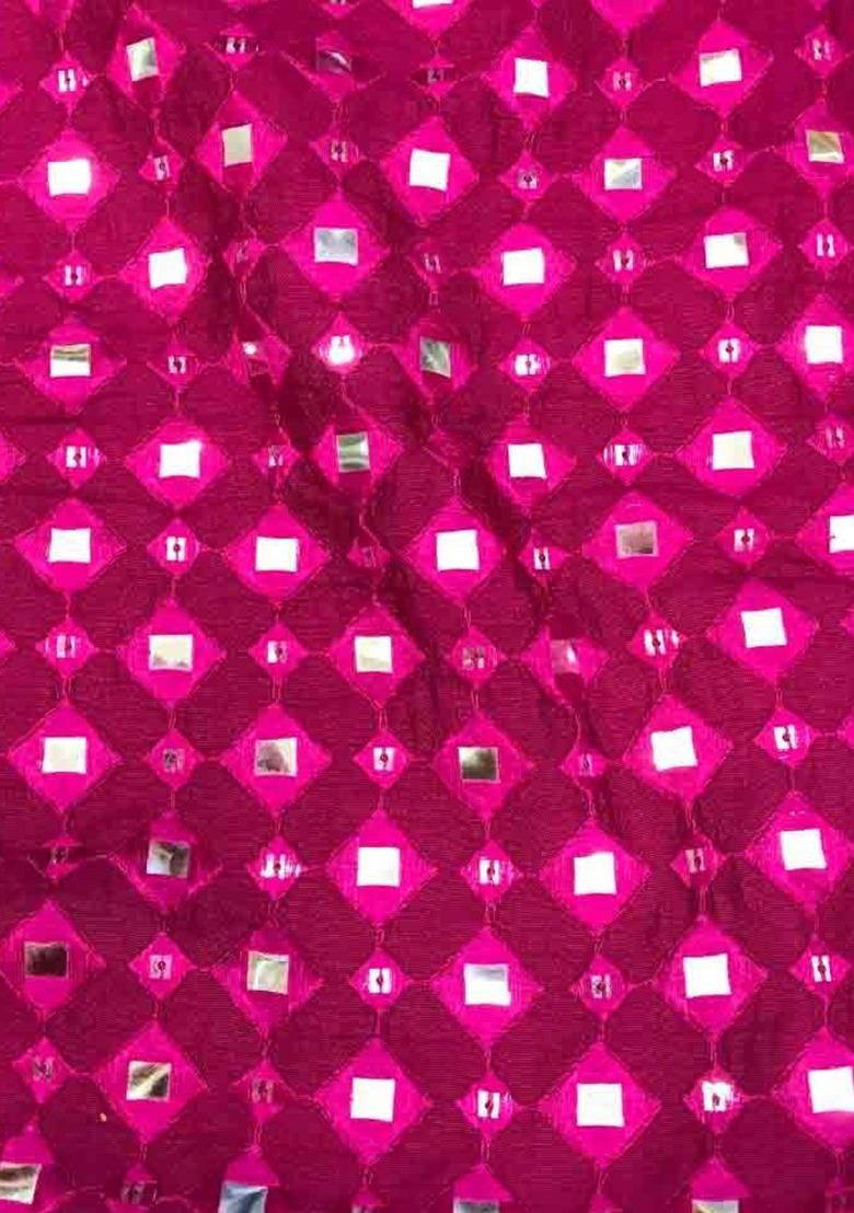 Girls Magenta Pink Embellished Silk Sharara Set - Indya