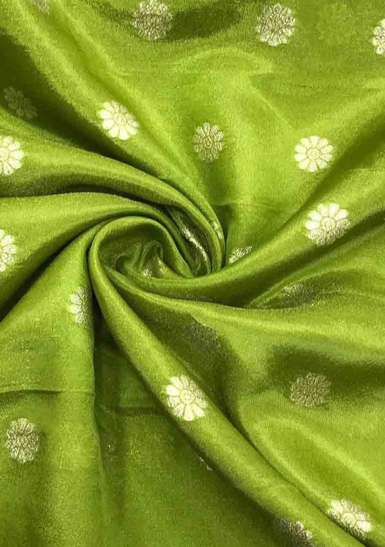 Girls Green Floral Print Tissue Fusion Set - Indya