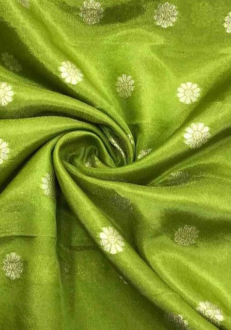 Girls Green Floral Print Tissue Fusion Set