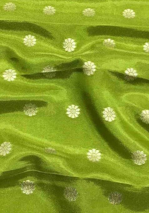 Girls Green Floral Print Tissue Fusion Set