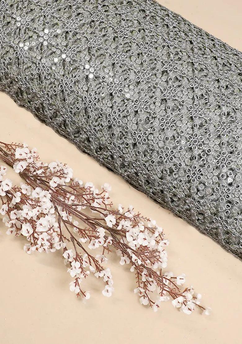 Girls Grey Embellished Net Sharara Set - Indya