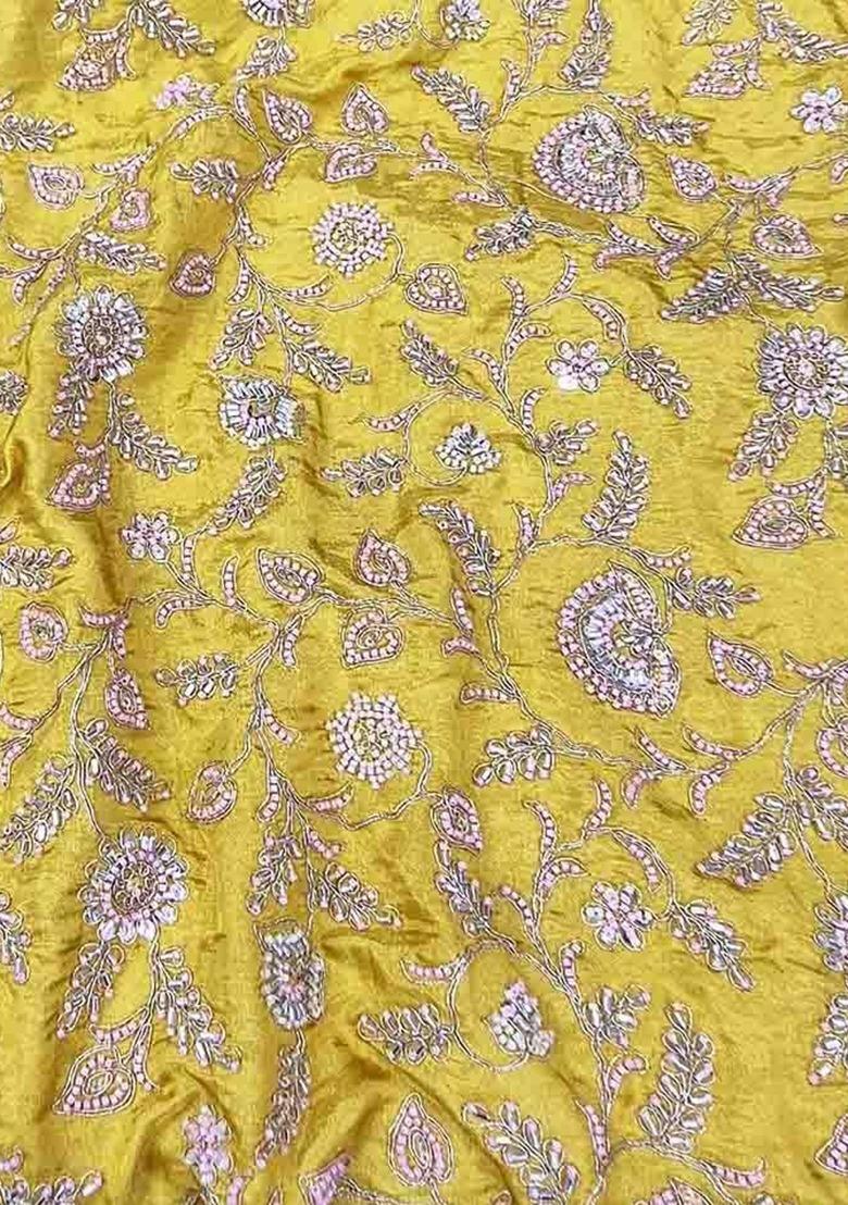 Girls Yellow Embroidered Georgette Fusion Set - Indya