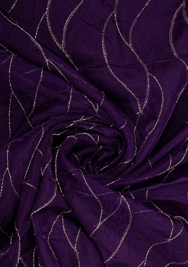 Girls Purple Embellished Organza Lehenga Set - Indya