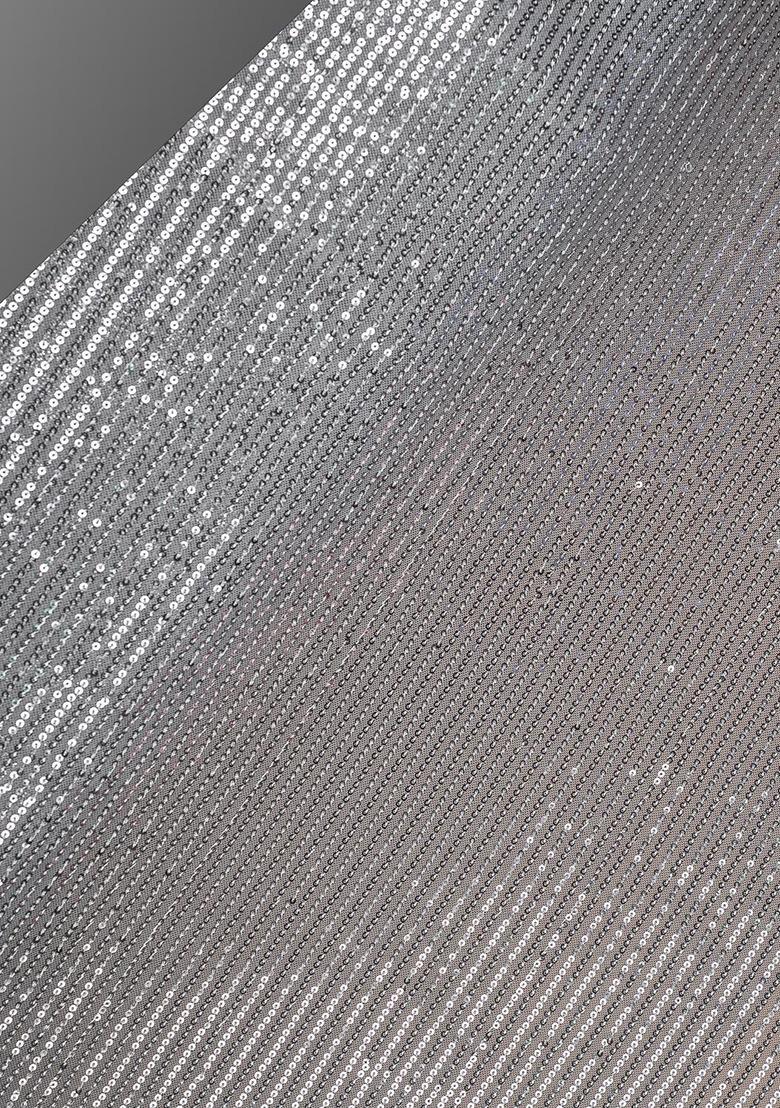 Girls Silver Embellished Net Lehenga Set - Indya