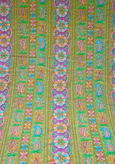 Girls Green Floral Print Georgette Lehenga Set