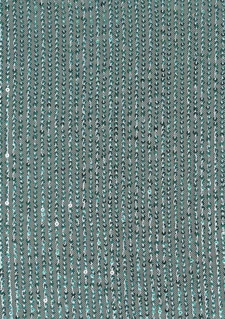 Girls Powder Blue Sequin Net Lehenga Set - Indya