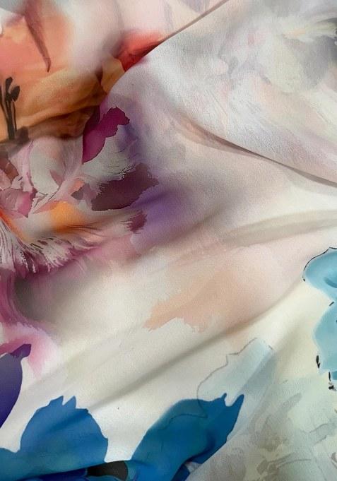 Girls Multicolor Floral Print Georgette Lehenga Set