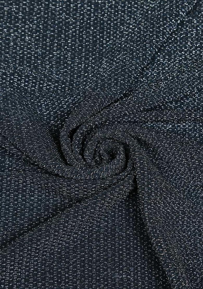 Girls Navy Weaving Knit Lehenga Set