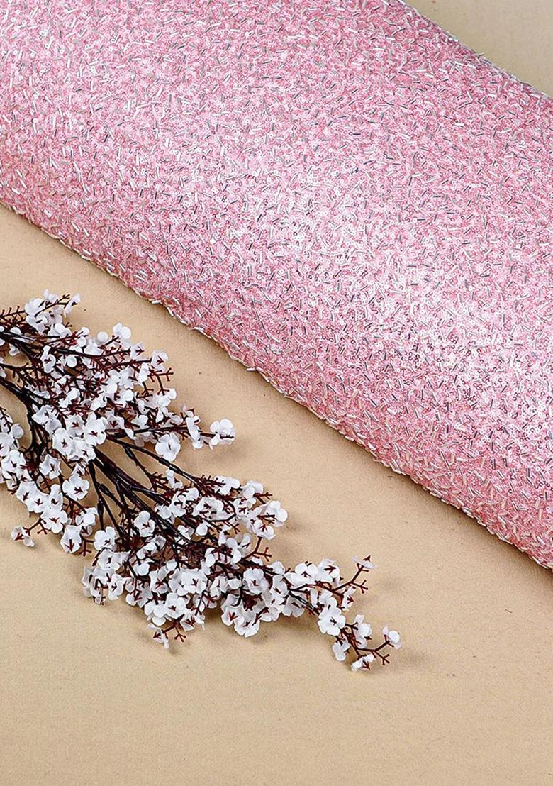 Girls Pastel Pink Sequin Georgette Lehenga Set - Indya