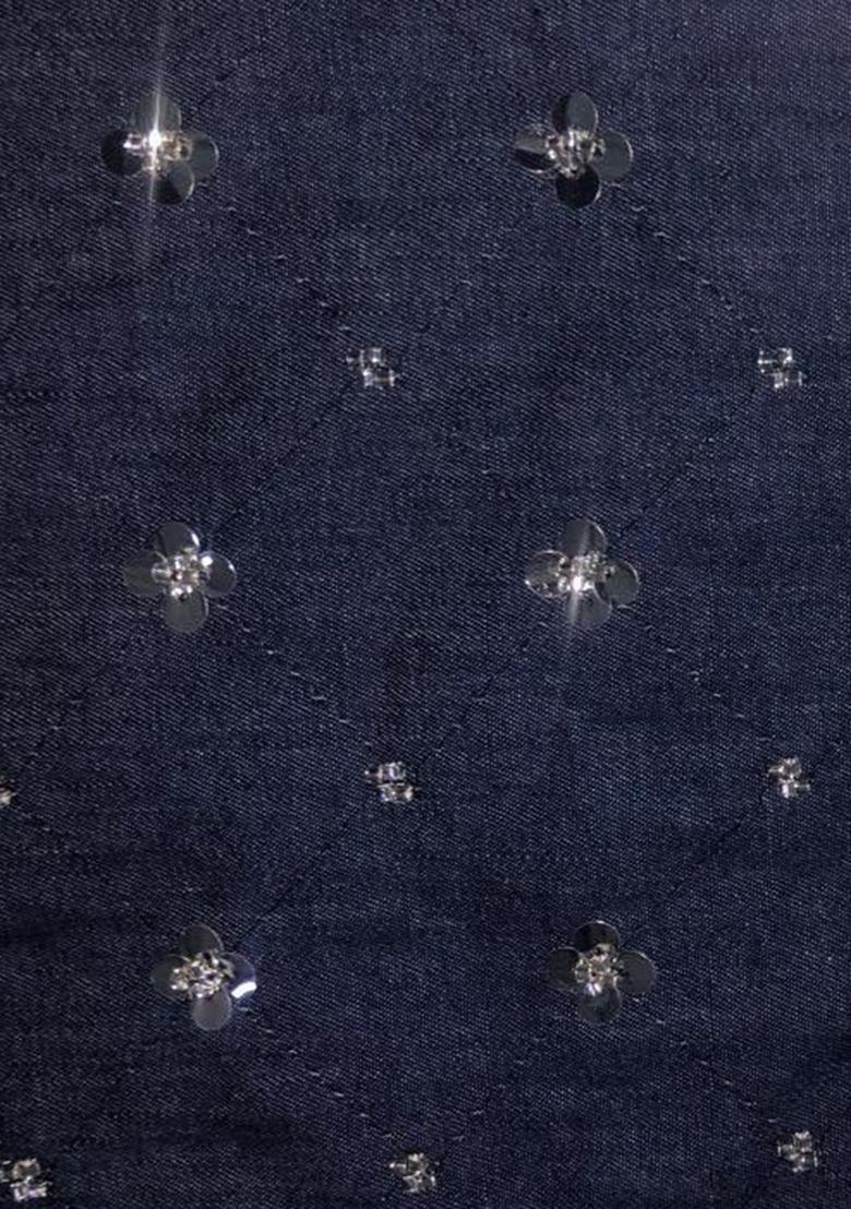 Girls Black Striped Denim Co-Ord Set - Indya