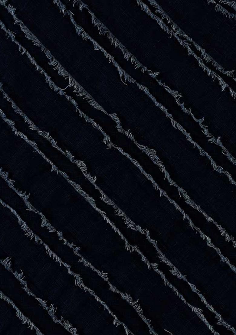 Girls Blue Patchwork Cotton Denim Co-Ord Set - Indya