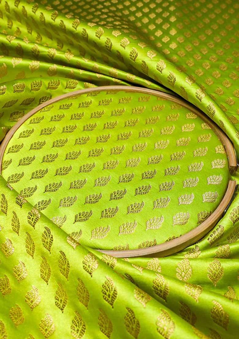 Girls Light Green Brocade Co-Ord Set - Indya