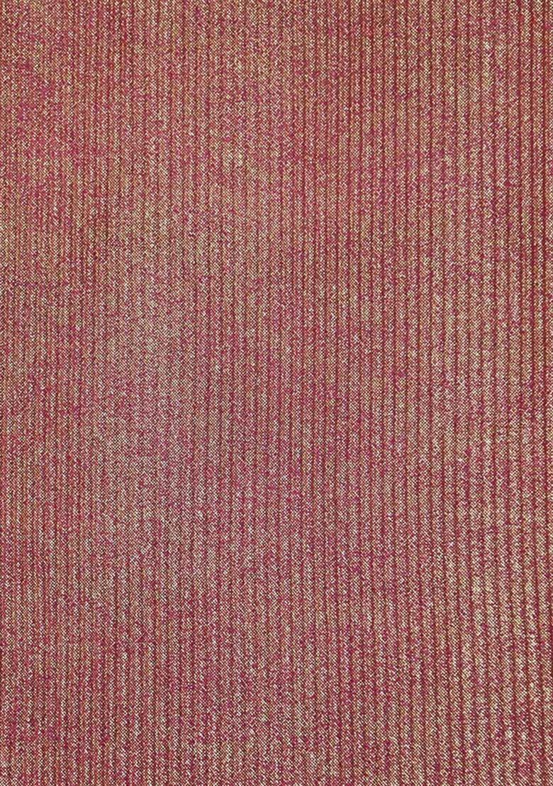 Girls Pink Solid Knit Pre Draped Saree Set