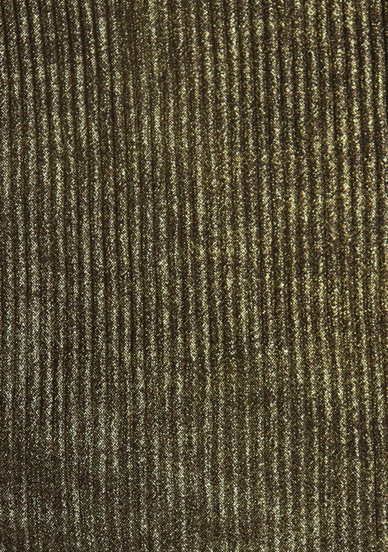 Girls Green Solid Knit Pre Draped Saree Set