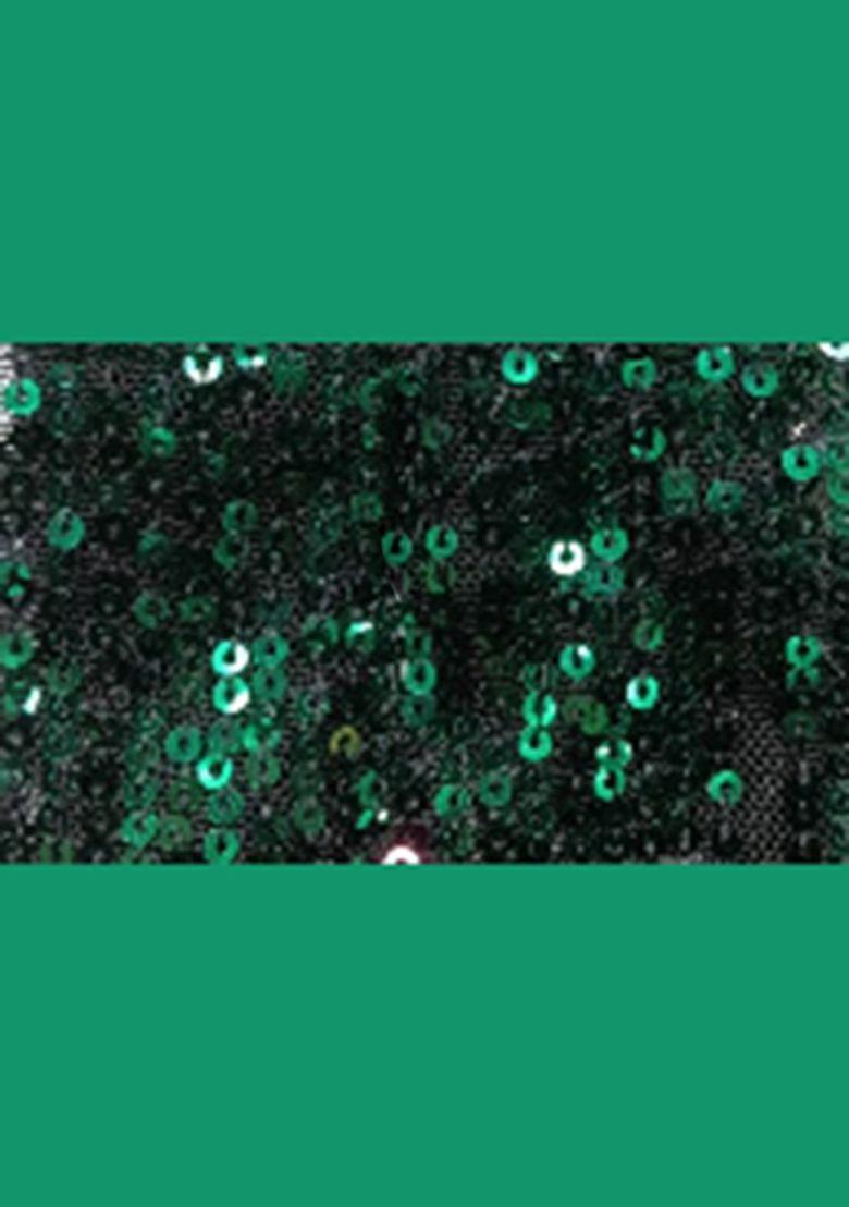 Dark Green Sequin Net Lehenga Set For Girls - Indya