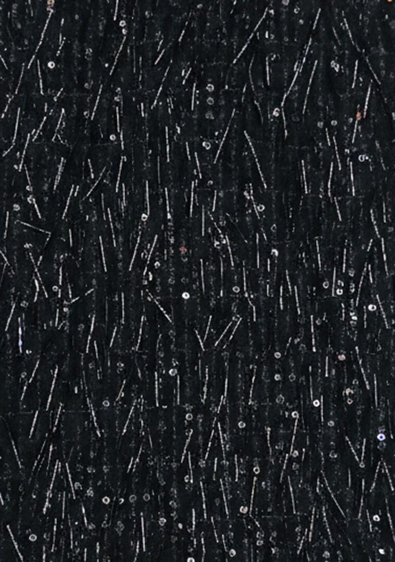 Black Sequin Net Lehenga Set For Girls - Indya