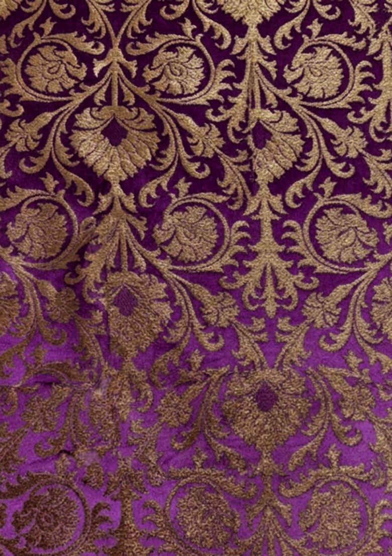 Purple Silk Lehenga Set For Girls - Indya