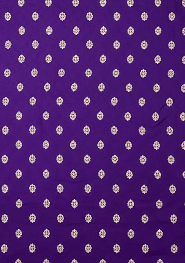 Purple Printed Silk Straight Kurta Set For Girls - Indya