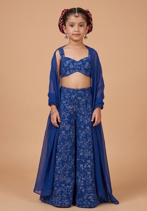 Deep Blue Tissue Fusion Set For Girls — view on Indya
