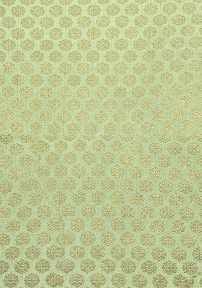 Sage Green Jacquard Jacquard A Line Kurta Set For Girls - Indya